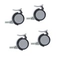thumbnail image 4 of 4Pcs Caster Rubber Brake Wheels with M10 Thread Stem Furniture Swivel Accessories 2in, 4 of 5