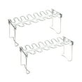 thumbnail image 1 of FENGGUIQU 2Pcs Stainless Steel Roaster Rack Roast Rack for Grill Silver, 1 of 8