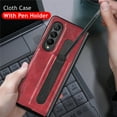 thumbnail image 6 of Decase for Samsung Galaxy Z Fold 4 2022 Case with S Pen Holder, Shockproof PU Leather Flip Slim Fit Protective Wireless Charging Cover,  Red, 6 of 7