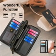 thumbnail image 3 of Dteck Wallet Case for Samsung Galaxy S24 Case 2024 , Protective PU Leather Zipper Purse 2 in 1 Detachable Magnetic Case with Crossbody Shoulder Wristlet Strap 13 Card Holder for Samsung S24,Black, 3 of 8