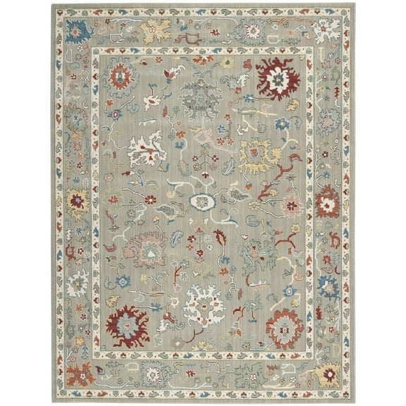 Nourison Parisa Bordered Indoor Area Rug - 7'9" x 9'9" Grey