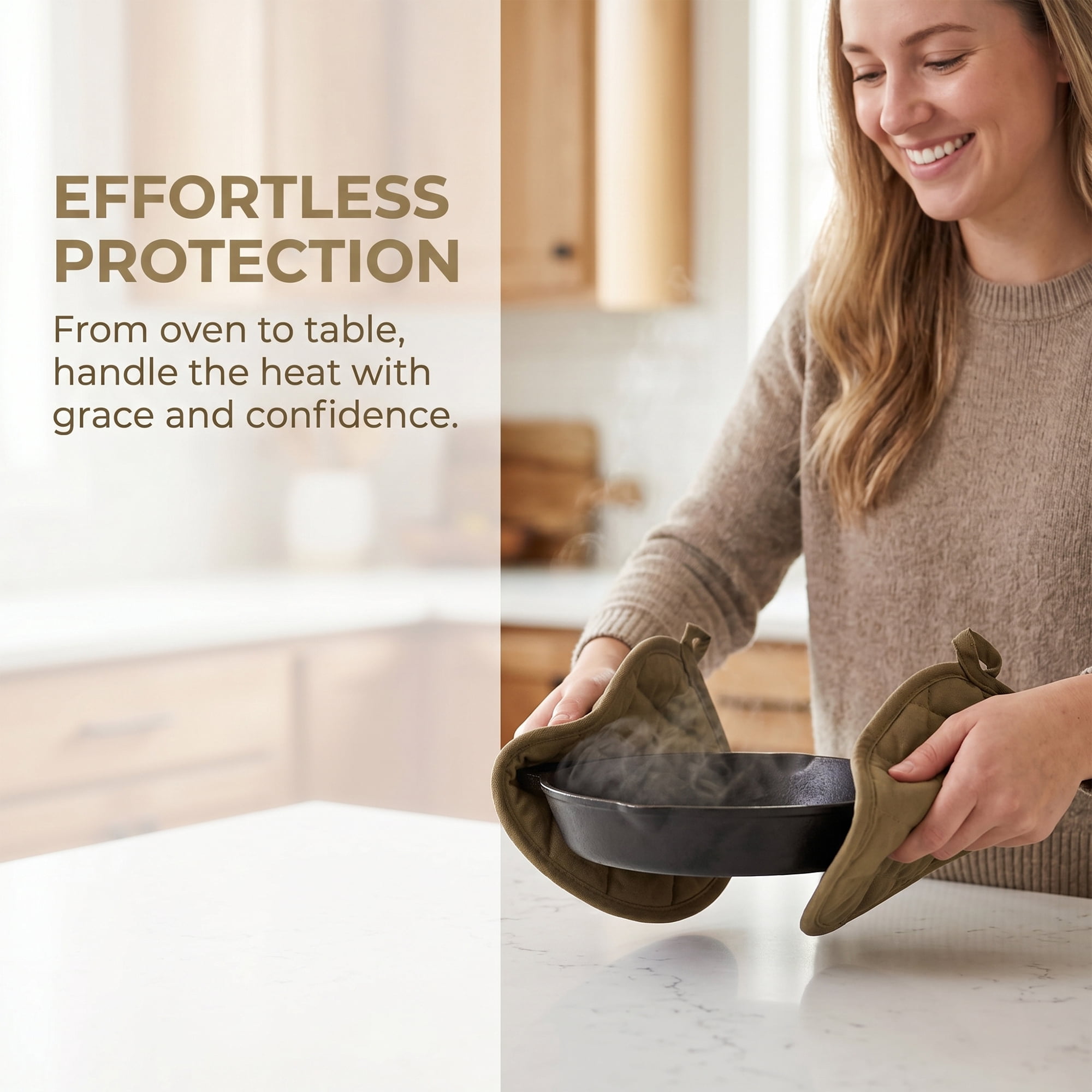 Unique Bargains 2 Pcs Pot Holders Heat Resistant Trivets Non Slip Hot Pads for Kitchen Khaki 7.1"x7.1"