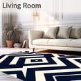 thumbnail image 2 of ODIKA 6'x9' Machine Washable Non-Slip Area Rug, Chevron Striped Contemporary Floor High Traffic Rug with Pad, Blue, 462151, 2 of 8