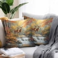 thumbnail image 2 of Yellow Forest Deer Outdoor Pillow Covers Pack of 2 Animals River Waterproof Throw Pillow Covers Decorative Cushion Cases for Patio Garden Tent Balcony Couch 26x26 inch, 2 of 8