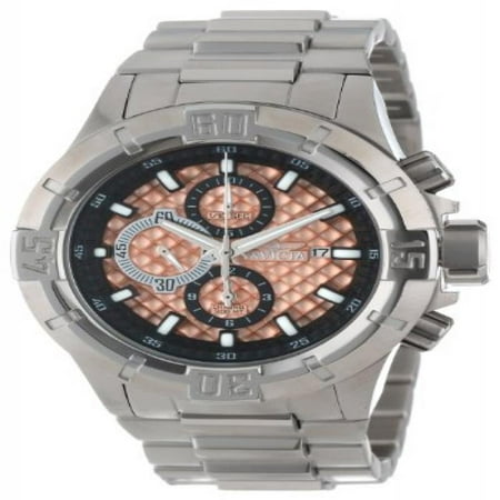 Invicta Men's 12369 Pro Diver Chronograph Rose Textured Dial Stainless Steel Watch