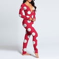 thumbnail image 5 of Shldybc Women's Sexy Butt Button Back Flap Jumpsuit V Neck Long Sleeve Romper Bodycon Pajamas Onesies, Adults Fashion Print Sexy Jumpsuit - Fall/Winter Clearance, 5 of 7