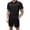 Black, variant on Summer Outfits for Men Big and Tall Button Down Waffle Shirts Short Sleeve Outfits Vacation 2 Piece Sets