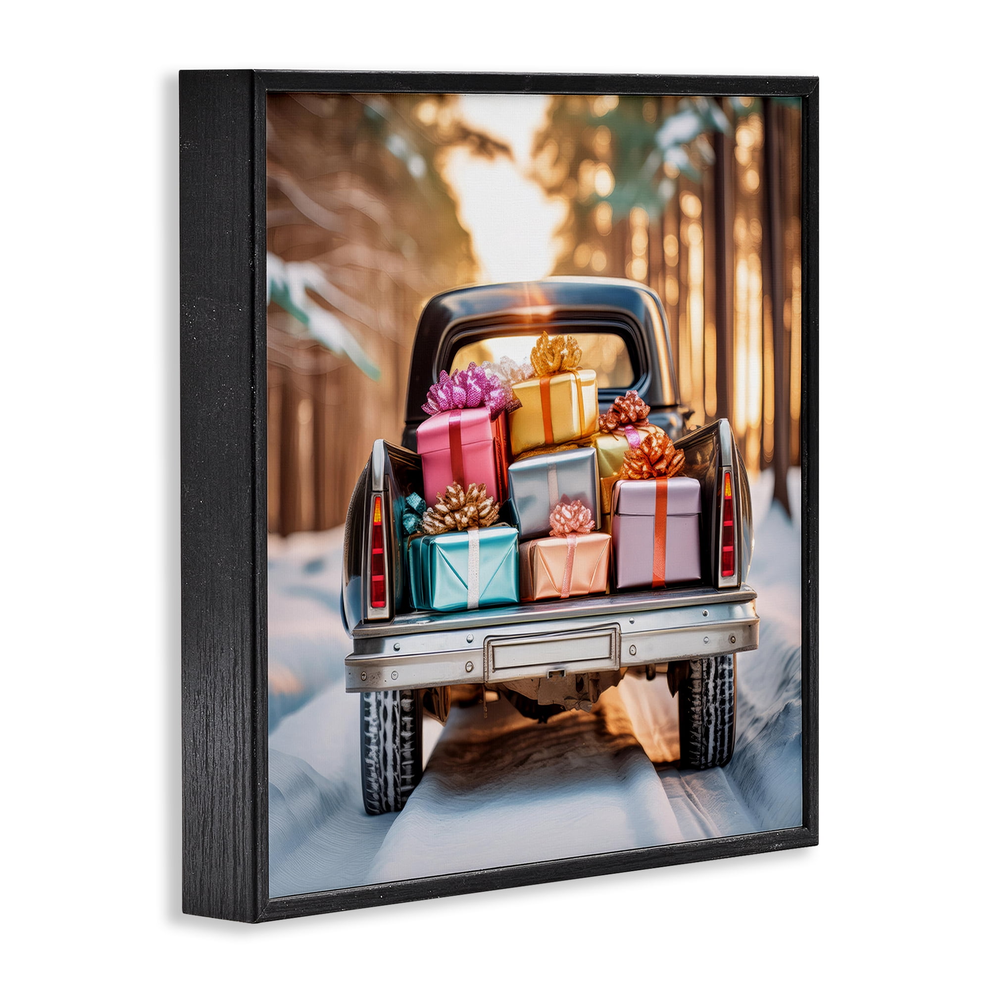 Stupell Industries Special Holiday Delivery Holiday Painting Black Framed Art Prints Wall Art, 12 x 12