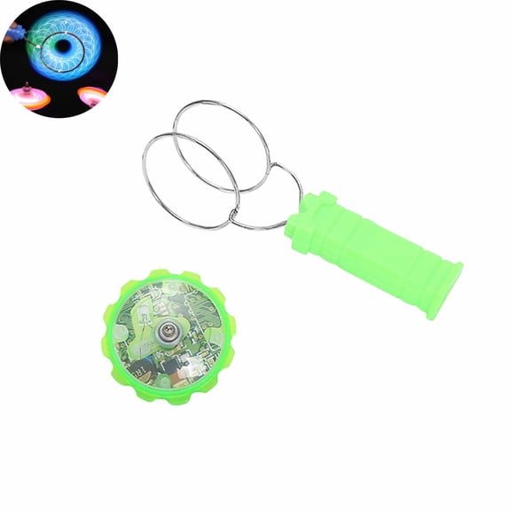 Bisitoy 1Pc Gyro Wheel Light Up Magnetic Rail Twister Fidget Toy – Spinning Sensory Gyro Wheel for Kids, Adults, Travel & Office Relaxation (Green)