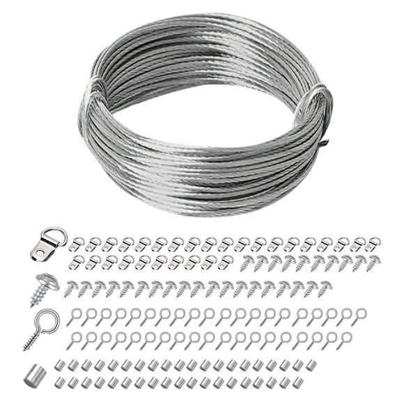 simhoa Picture Hangers Premium Picture Hanging Wire for Artwork Photos Oil Painting 20m Wire 141PCS