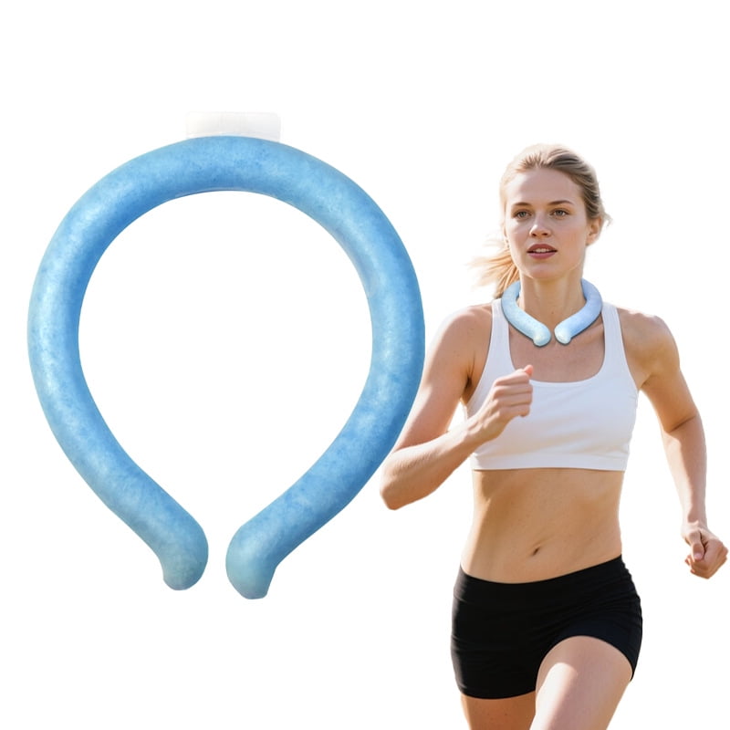 1Pack Reusable Wearable Neck Cooling Tube, Ice Neck Cooler Wrap for Hot Weather, Hands-Free Cold Pack for Summer Outdoor and Indoor Use