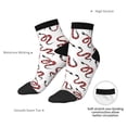 thumbnail image 4 of Goofa Red Snake Pattern Non Slip Socks with Grips for Elderly, Crew Socks Yoga Hospital Socks Cushioned Sole Gripper Socks for Men Women, 4 of 5