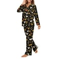 thumbnail image 5 of DISNIMO Rooster Sunflower Printed Womens Pajama Set Two Piece Lounge Sets with Long Pajama Pants Long Sleeve Sleepwear with Pockets Button Down Lounge Nightwear, 4XL, 5 of 7