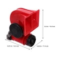 thumbnail image 2 of TABLZONE Red 12V Electric Loud Train Horn for Trucks Pickup Cars with Sleek Square Design, 2 of 7