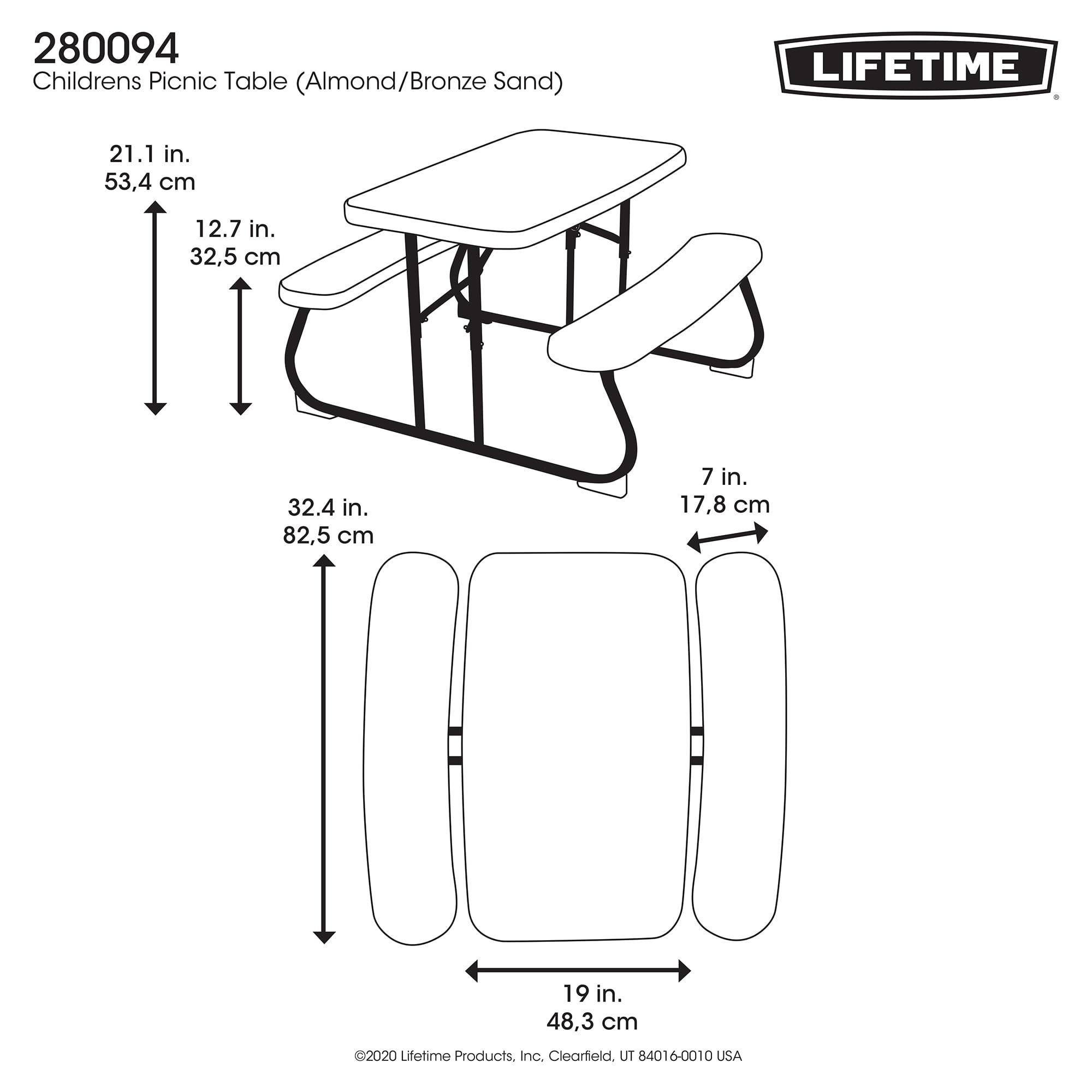 Lifetime Kid's Picnic Table, Almond - 3