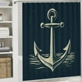 thumbnail image 6 of JRXY Anchor Navy Blue White Nautical Sailing Decor Anchor Square Shower Curtain Multiple Sizes White, 6 of 7