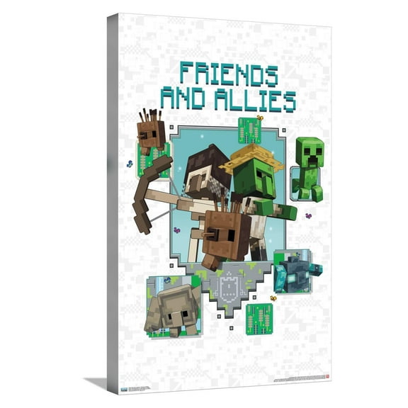 Minecraft: Legends - Friends and Allies Canvas Wall Poster, 14.725" x 22.375"
