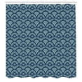 thumbnail image 2 of Ambesonne Japanese Art Shower Curtain, Fish Scale Lines Motif, 69"Wx84"L, Dark Teal, 2 of 4
