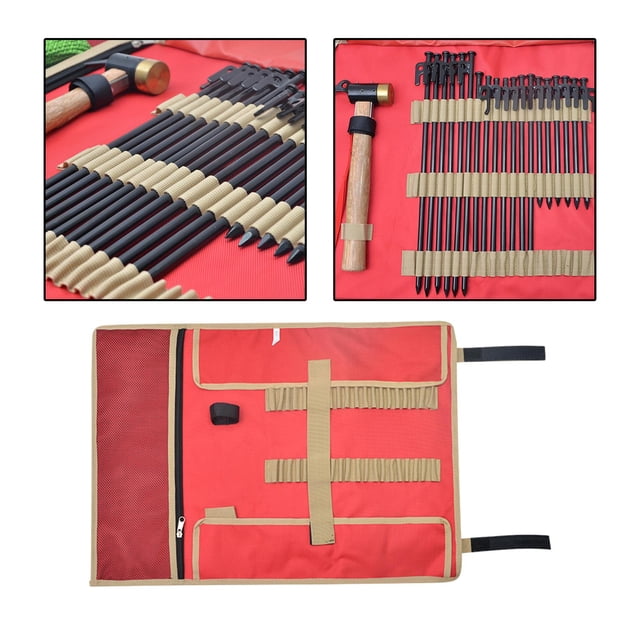 Bolsa de estaca Cola Organizador de estacas de carpa Rojo