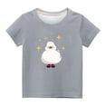 thumbnail image 4 of Tdoqot Little Girls Cute T Shirts- Cotton Casual Short Sleeve Print Kids Summer Tops Gray Size 6, 4 of 4