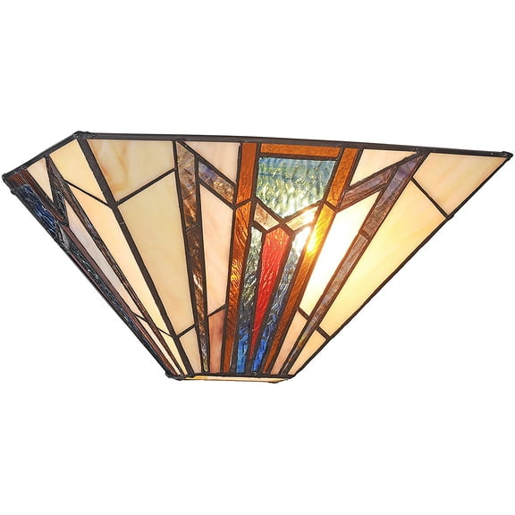 RADIANCE Goods Tiffany-Style 1 Light Mission Indoor Wall Sconce 12" Wide