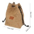 thumbnail image 2 of Uxcell Camera Bag, Drawstring Pouch with Adjustable Shoulder Strap Portable Handbag for DSLR Camera, Brown，Size S, 2 of 7