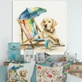 thumbnail image 2 of Designart Dog Laying On Chair At The Beach V Canvas Wall Art, 2 of 5