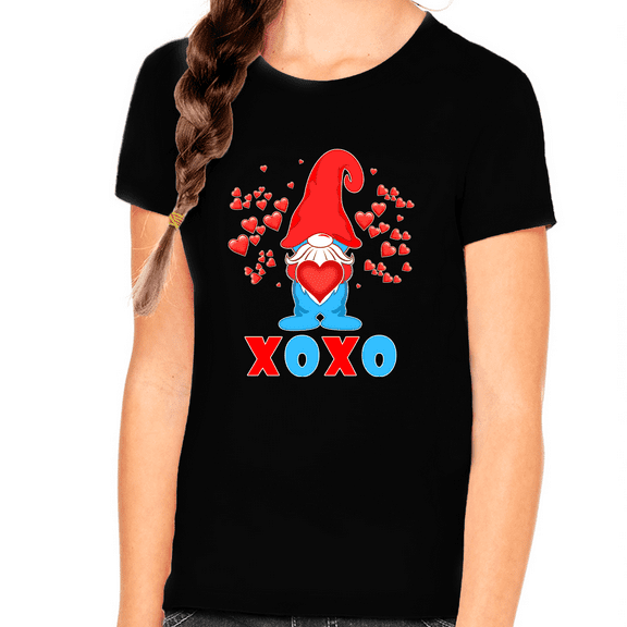 Girls Valentines Day Shirt Cute XOXO Love Valentines Day Shirts for Girls Valentines Day Gifts for Kids