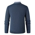 thumbnail image 5 of safuny Men's Cardigan Regular V-Neck Long Sleeve Buttoned Warm Formal Casual Outerwear Blue L, 5 of 7