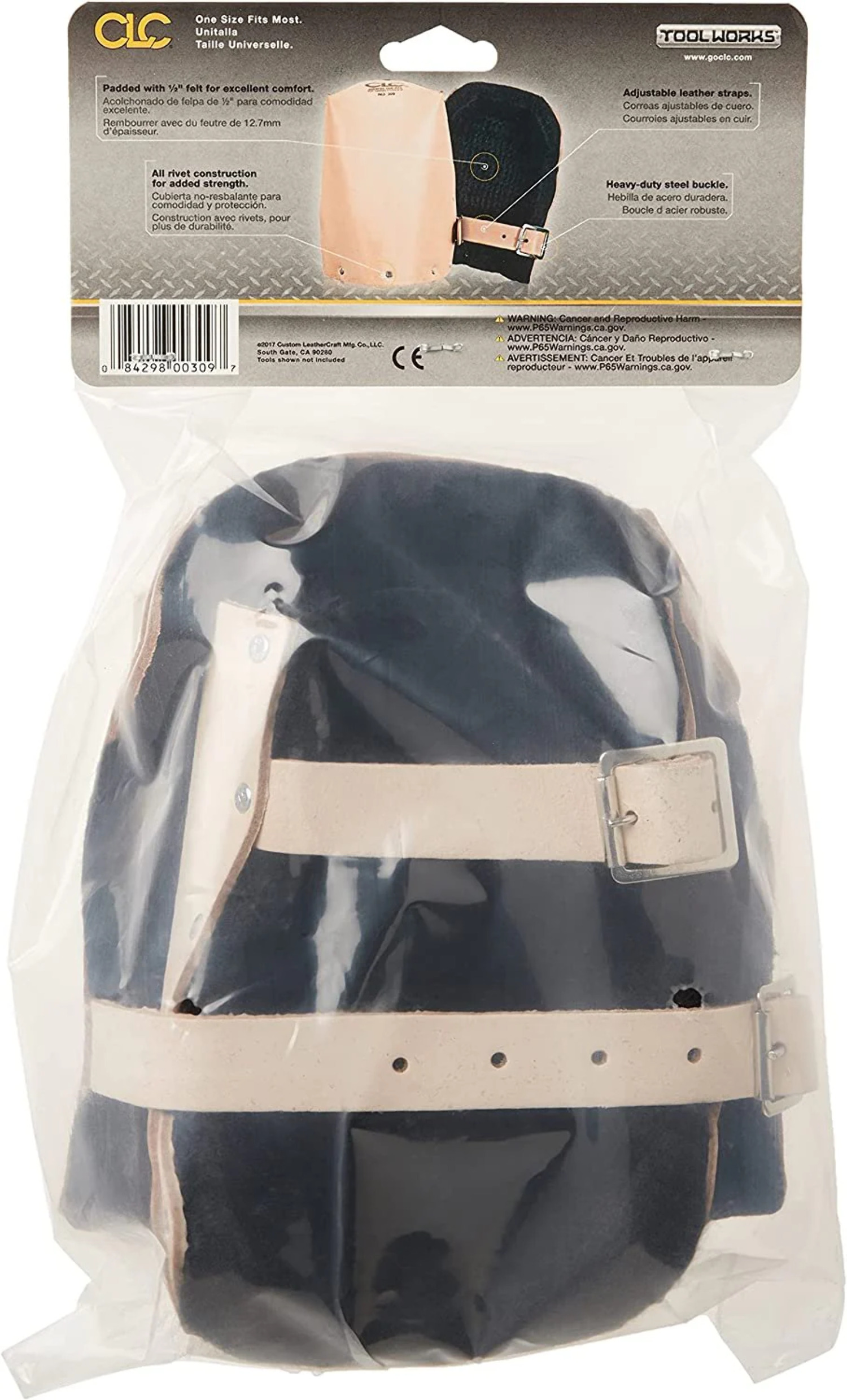 CLC Custom Leather Craft Leather Kneepads, Buckle, Tan - 1 PR (201-309)