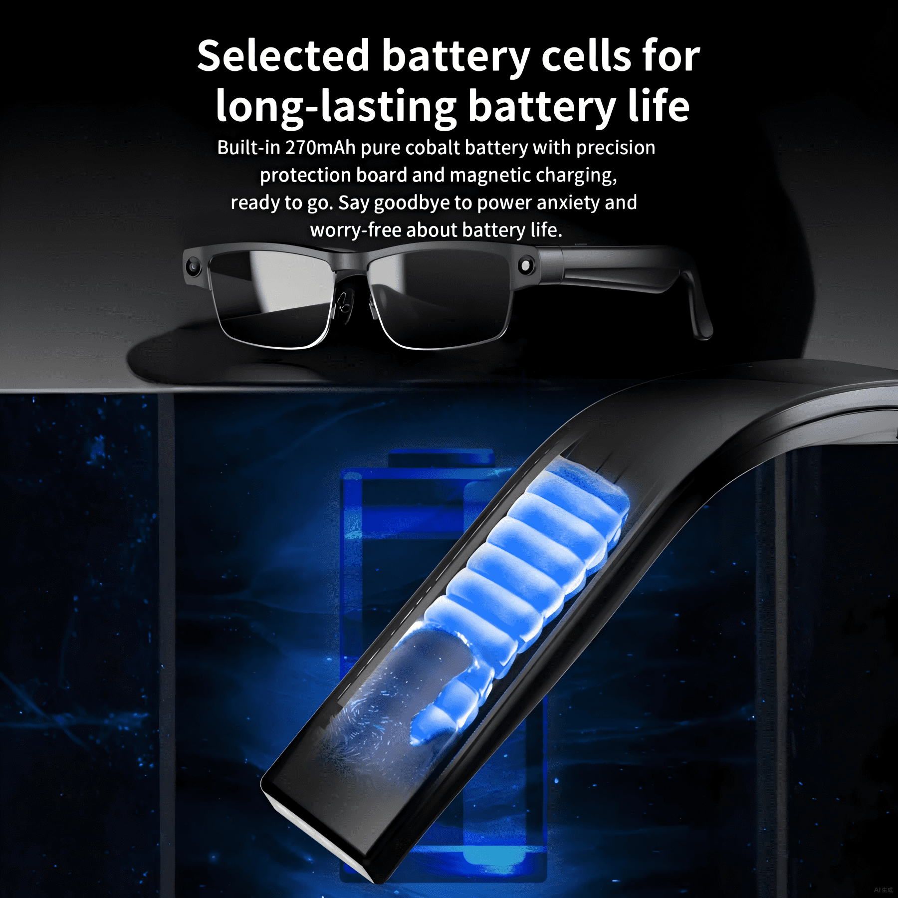 AI-Powered Smart Bluetooth  Sunglasses - 144-Language Translation, ChatGPT Voice, 1080P Camera, Open-Ear Audio, UV Protection, Wifi, Anti-Blue Light for Travel Men Women