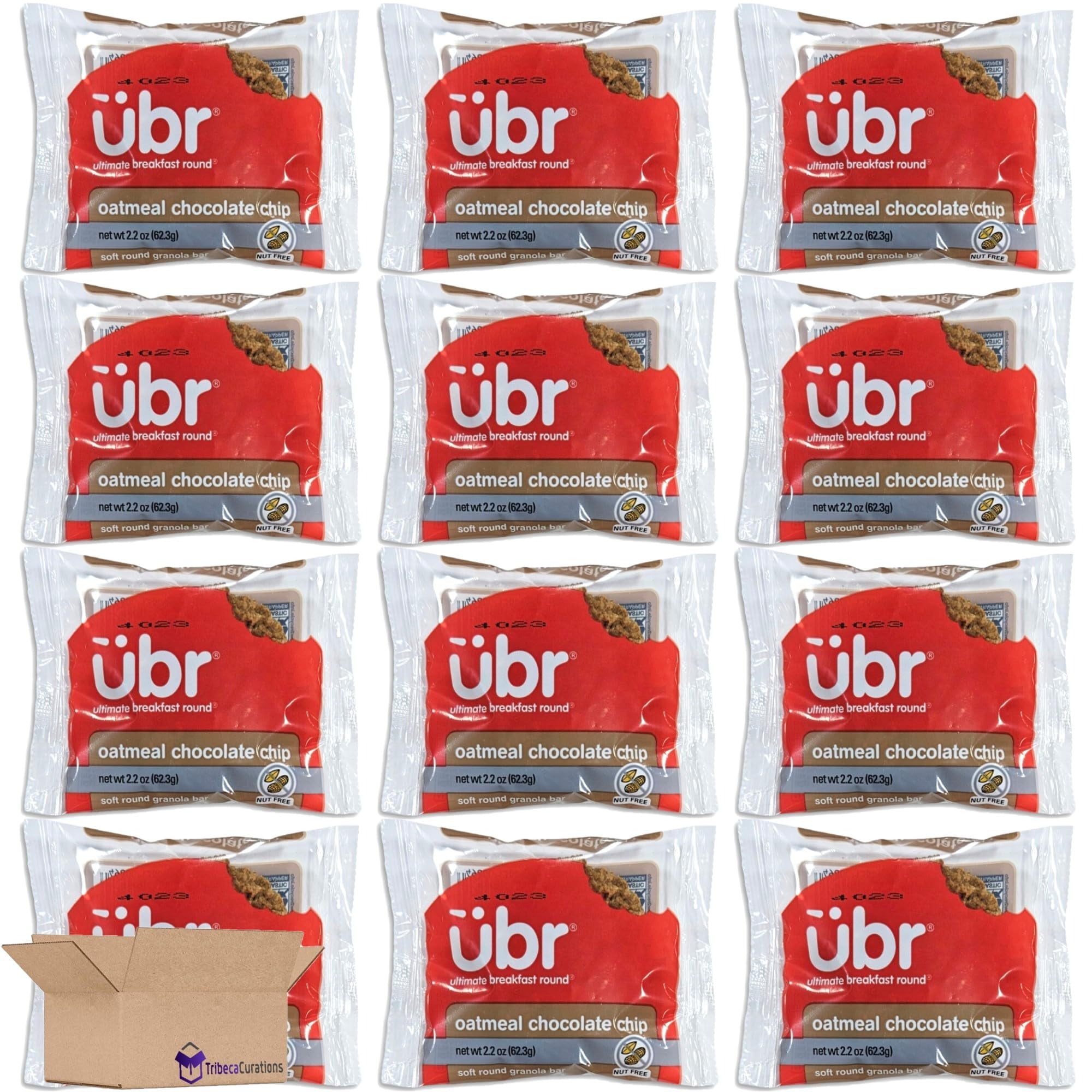 Rich's Ubr Oatmeal Chocolate Chip Granola Cookie Bars School Snacks | 2.2 Ounce | Pack of 12