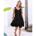 thumbnail image 5 of Vestido de verano ETCYY NEW con columpio escalonado para cubrir la playa, negro, 5 of 5