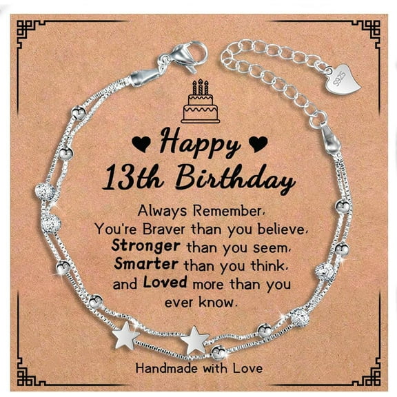 13th-21st Birthday Bracelet Gifts for Her 13th 16th 18th 21st Happy Birthday Gift Ideas Star Bracelet Sweet 13 16 Years Old Birthday Gifts for Sister Friends Daughter Granddaughter Niece