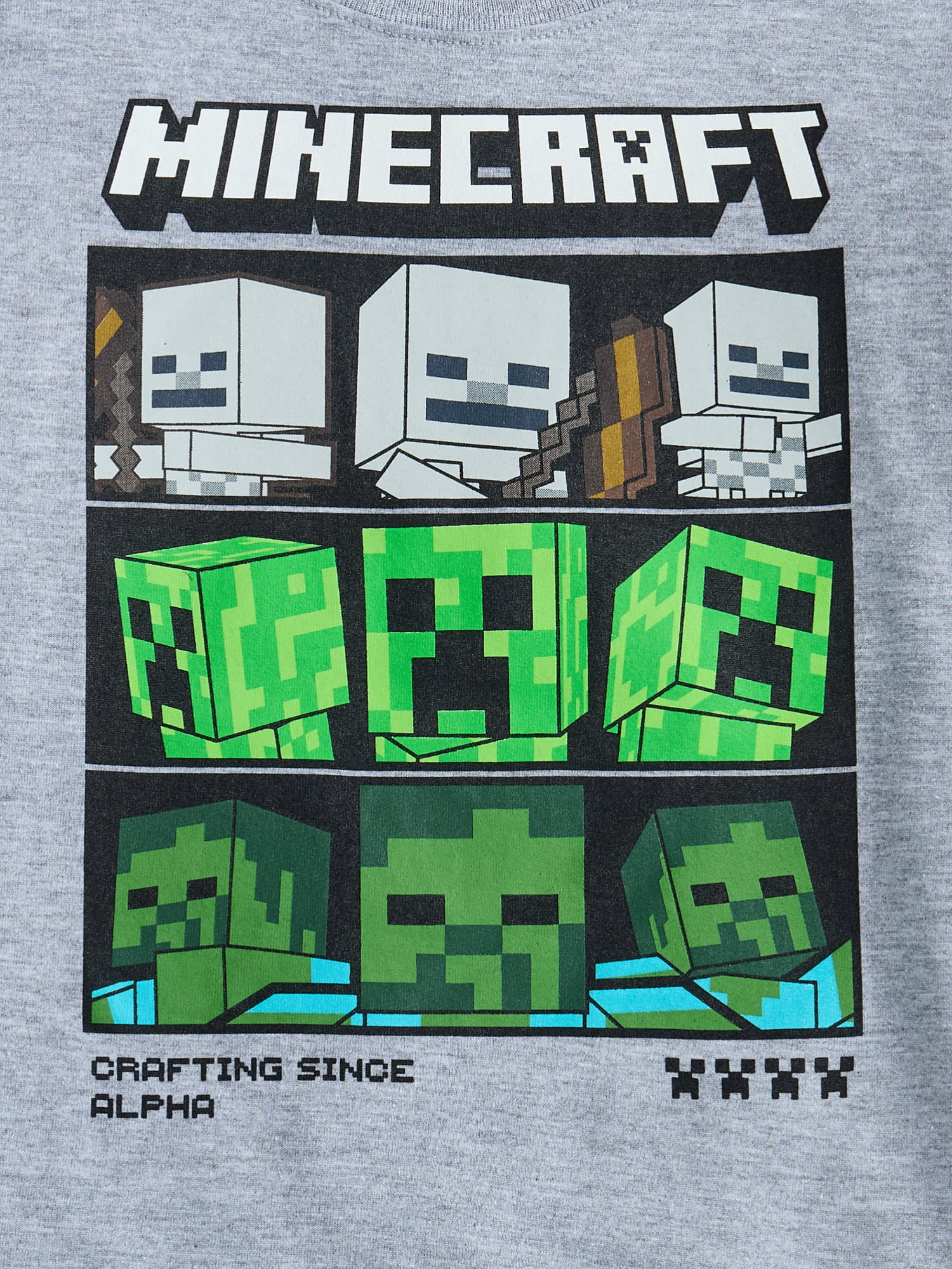 Minecraft Boys Crewneck Graphic Tee with Short Sleeves, 3-Pack, Sizes XS-2XL