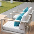 thumbnail image 5 of HIGOLD 3801 Nofi Patio Furniture, 4 Pieces Teak Outdoor Conversation Set with Grey Cushions, Blue Pillow, Matte Charcoal Aluminum Frame, 5 of 14