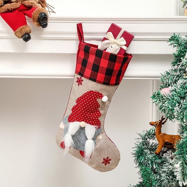 Christmas Stocking Red Xmas Gifts Kids Candy Bag Pocket Hanging Ornaments Christmas Decorations For Home New Year