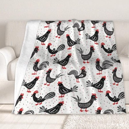 Chickens Rooster Blanket Gifts Chickens Rooster Soft Lightweight Blankets for Boys Girls Chickens Rooster Cozy Air-Conditioning Quilts Blanket Decor for Couch 60"x50" for Teens