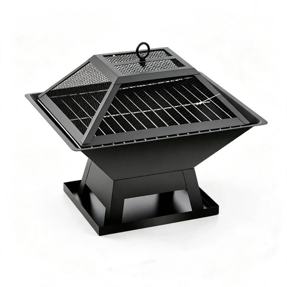 fire box black iron outdoor yard burn tree branch