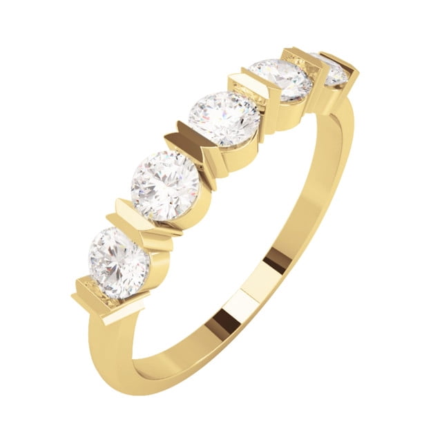 Anillo Estilo Churumbela con Diamantes Oro Amarillo 14K TIMESQUARE B3896A13#50M