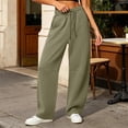 thumbnail image 5 of Inleife Women's Solid Barrel Wide Leg Sweatpant Drawstring Elastic Waisted Wide Leg Pants Casual Trousers With Pockets, 5 of 6