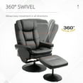 thumbnail image 4 of HOMCOM Swivel Recliner with Ottoman Reclining Chair and Footrest, Black, 4 of 9