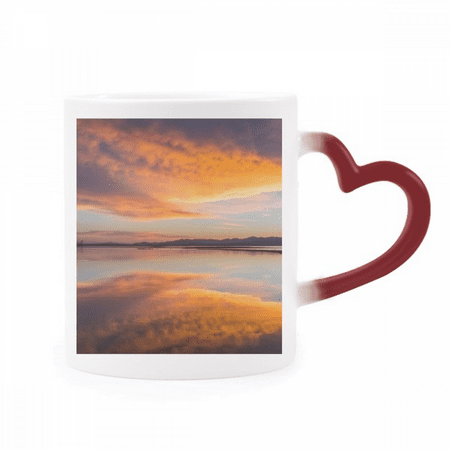 

Sunrise Ocean Sky Cloud Reflection Heat Sensitive Mug Red Color Changing Stoneware Cup