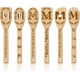 thumbnail image 1 of Juego de 6 utensilios de cocina de bambú con la letra M floral, cucharas de cocina de madera grabadas, espátula de bambú para cocina con estampado floral, cuchara de cocina de madera, 1 of 9