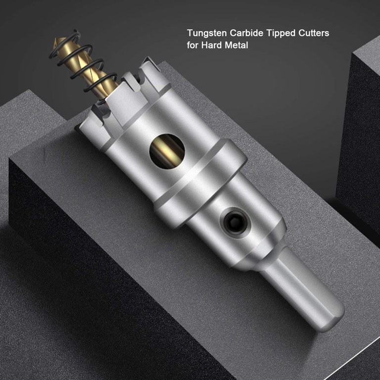 TCT Hole Saw Set 2-Pack (1-1/8") - Tungsten Carbide Tipped Hole Cutters For Steel, Plastic, Metal With Pilot Bits