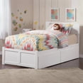 thumbnail image 2 of Orlando Lit Plateforme en Bois Simple TG avec Pied de Lit et Tiroirs de Rangement, Blanc, 2 of 10