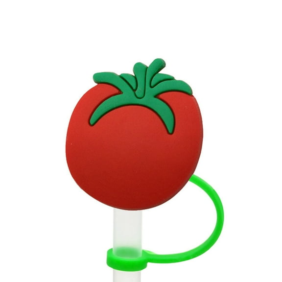 XJGHHSY Cute Fruit Straw Covers Cap for Stanley Cup,0.4in/10mm Silicone Straw toppers Compatible with Stanley 30&40 oz Tumblers,Reusable Drinking Straw Tips Lids,Straw Plugs Protectors,Tomato