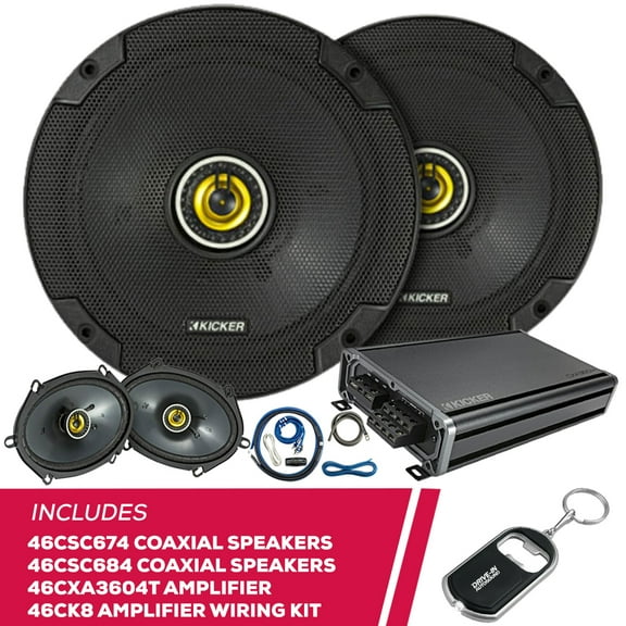 New Kicker 46CSC674 6.75" Speakers w/ 46CSC684 Speakers & 46CXA3604T Amp & Amp Kit
