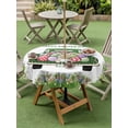 thumbnail image 3 of Spring Easter Outdoor Tablecloth - 54 Inch Round Dining Table Cover, Easter Eggs Bunny Truck Botanical Watercolor Waterproof Outdoor Table Cloth with Umbrella Hole & Zipper for Picnic/Patio/Party, 3 of 7