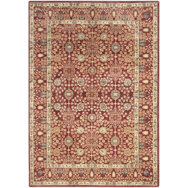 Safavieh Valencia 2'3" X 12' Power Loomed Polyester Rug in Red and Red